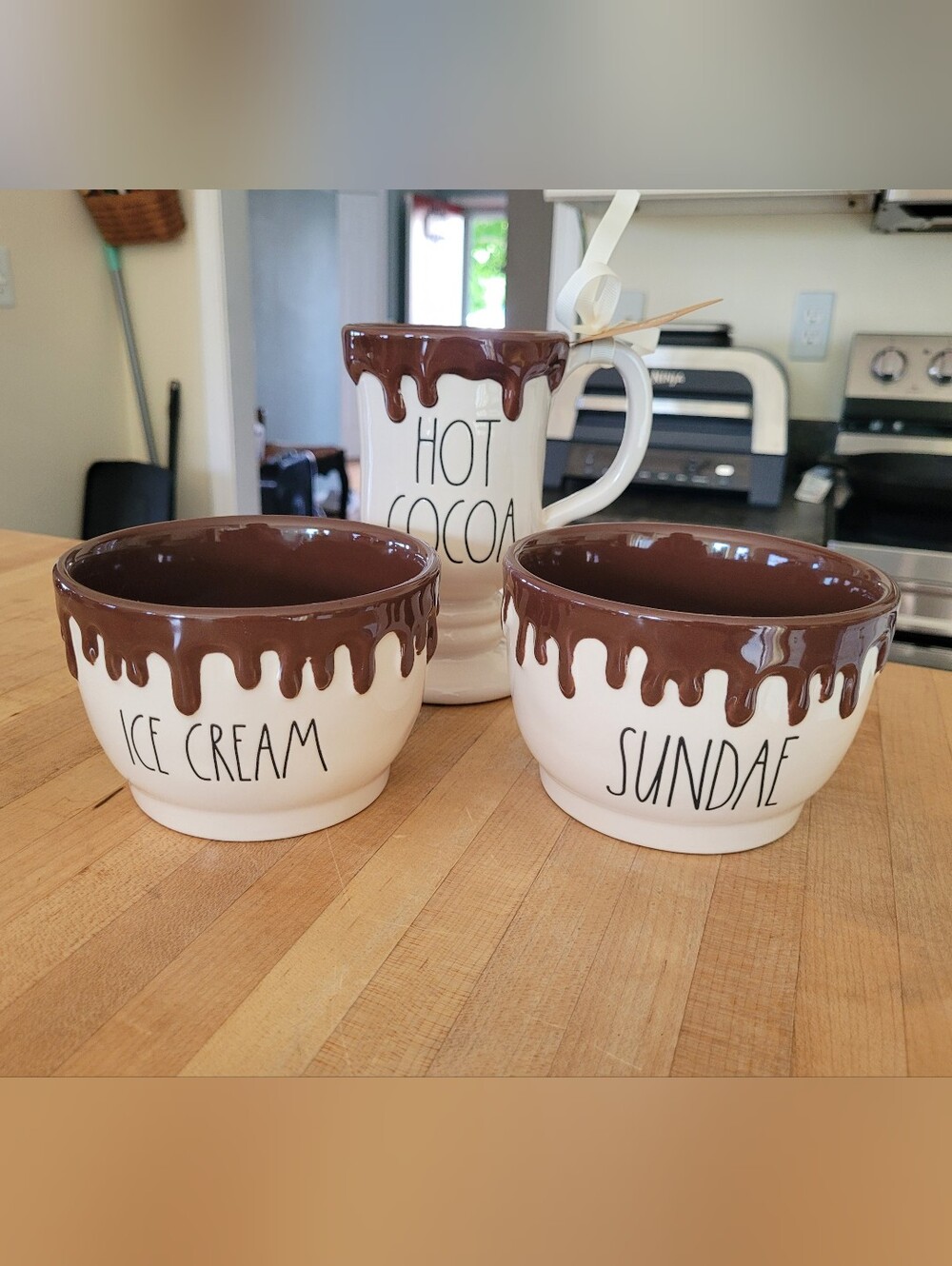 NEW Rae Dunn Chocolate Drip Bowl & Mug Set